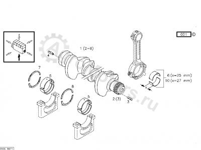02929344 Коленвал Вид 2 02929344 Коленвал Вид 2