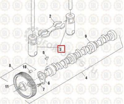 1850160C3 Роликовый толкатель Вид 1 1850160C3 Роликовый толкатель Вид 1