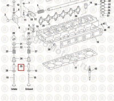 NAV1824647C1 Направляющая клапана Вид 1 NAV1824647C1 Направляющая клапана Вид 1
