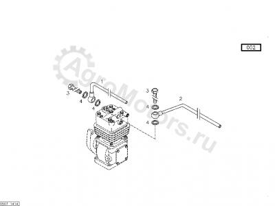 04208501 Трубка охлаждения компрессора Вид 1 04208501 Трубка охлаждения компрессора Вид 1
