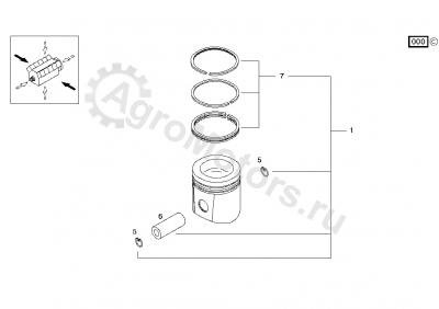 04264355 Поршень (кольца, палец, стопор) Вид 2