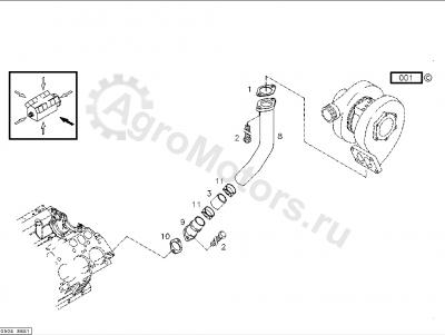 04225530 Слив с правого турбокомпрессора Вид 1