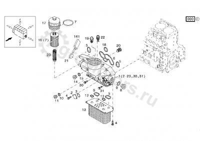 04506191 Корпус маслоохладителя Вид 1 04506191 Корпус маслоохладителя Вид 1