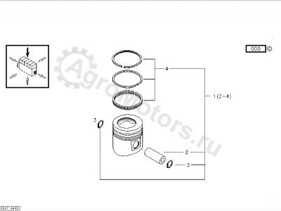04284179 Поршень в сборе (поршень, палец, стопорное кольцо) Вид 2