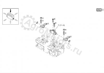02109628 Коромысло в сборе (регулировочный винт, гайка) Вид 2