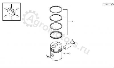 03371660 Палец поршневой Вид 2 03371660 Палец поршневой Вид 2