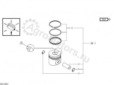 04286720 Поршень в сборе (кольца поршневые, палец, стопор) Вид 2