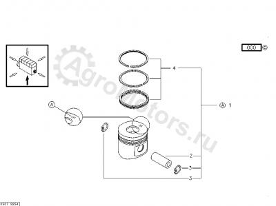 04286721 Поршень в сборе (кольца поршневые, палец, стопор) Вид 2 04286721 Поршень в сборе (кольца поршневые, палец, стопор) Вид 2